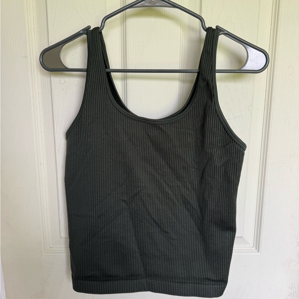 Ribbed Dark Green Tank